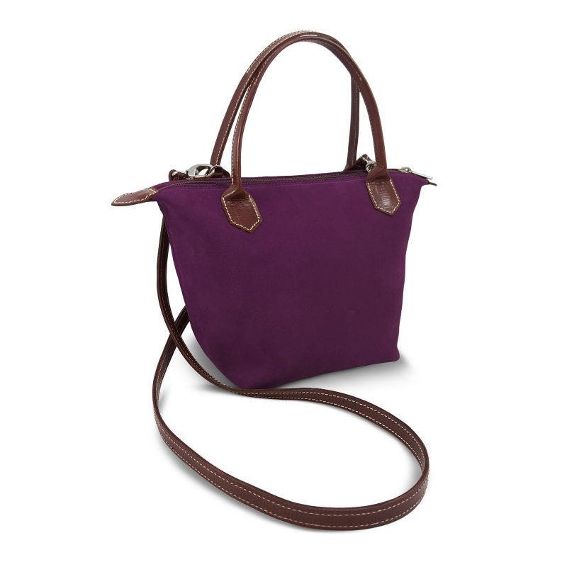 Lorena Suede Hand Bag With Strap purple L1-UO2102_22