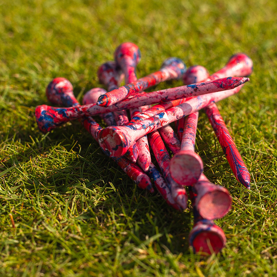 Tee de golf en bois Novelty "45 Tees 2 3/4 Neon Pink/Black Paint Splatter 28-A0216_5