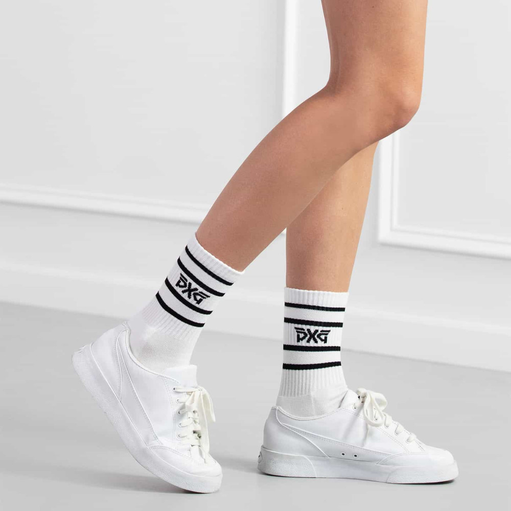 Men's Stripe Crew Socks white P22-O2001_2