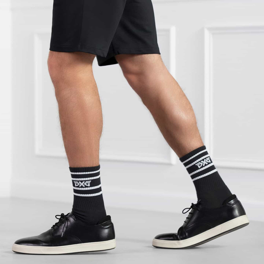 Men's Stripe Crew Socks black P22-O2001_1
