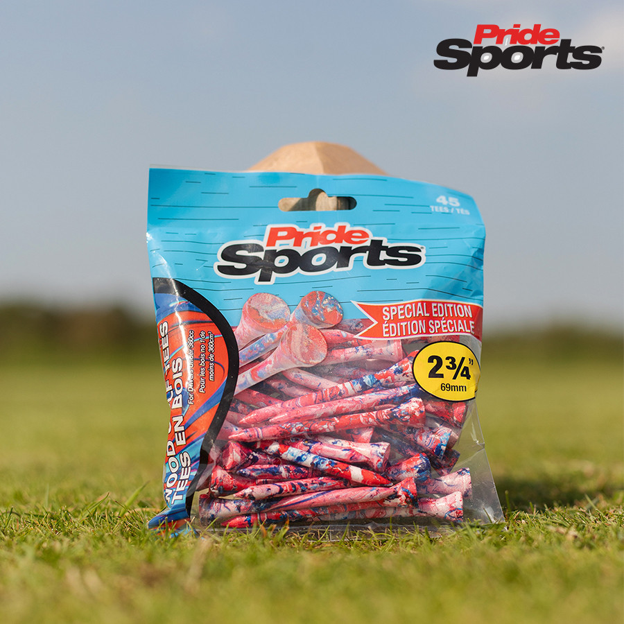 Novelty Wood Golf Tee "45 Tees" 3 1/4 Neon Pink/Black Paint Splatter 28-A0216_6