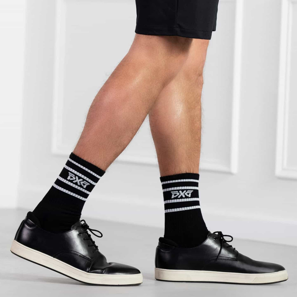 Men's Stripe Crew Socks black P22-O2001_1