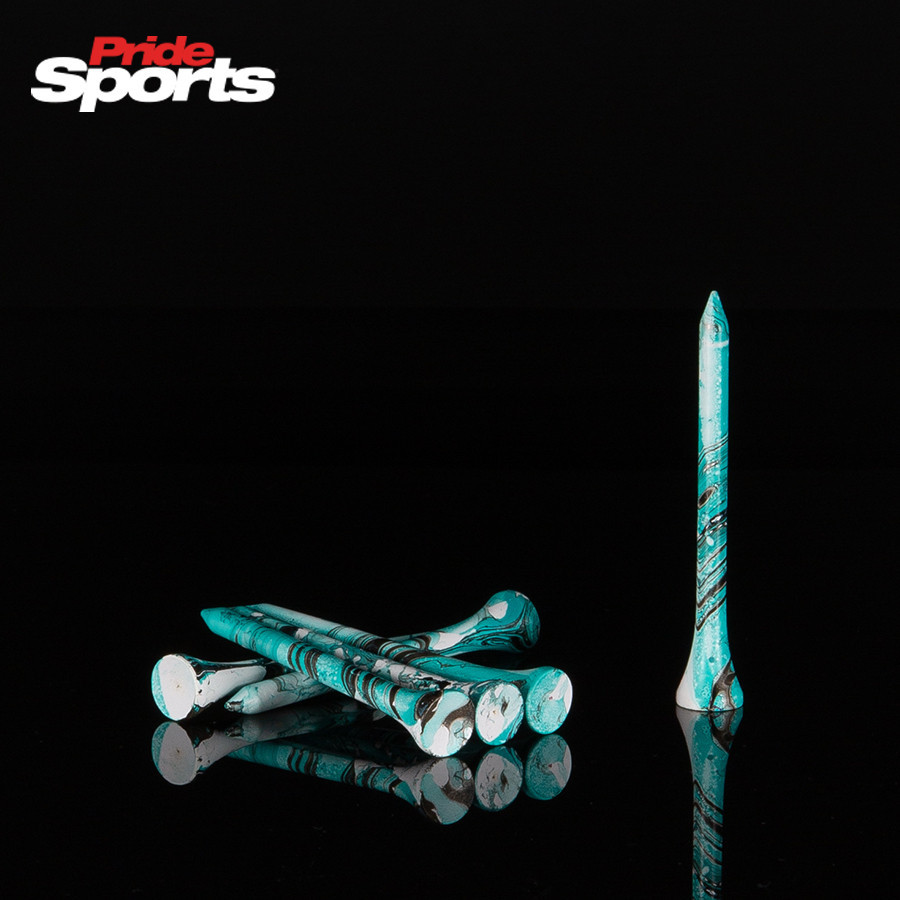 Novelty Wood Golf Tee "45 Tees" 2 3/4 Turquoise/Black Paint Splatter 28-A0216_3